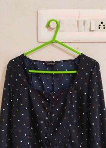 Chic Polka Dot Square Neck Blouse