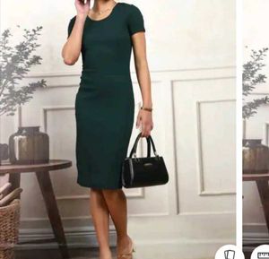 M size Elegant Dark Green Sheath Dress