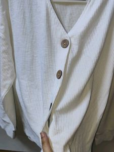 ROADSTER - White Textured Button-Up Top
