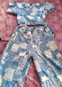 Chic Blue &amp; White Co-ord Set