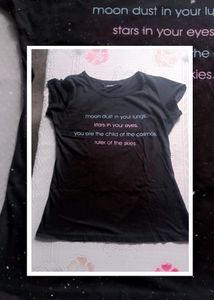 Zudio Women Black Typography Tshirt