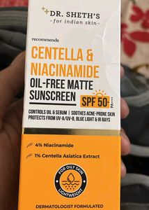 Dr. Sheth's Centella Niacinamide Sunscreen SPF 50