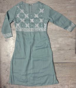 Embroidered Cotton Kurta