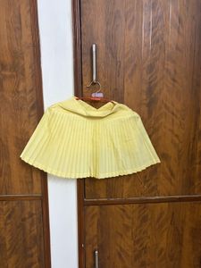 Butter Yellow Plie Pleated Skort
