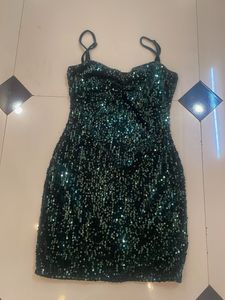 Sparkling Green Sequin Mini Dress