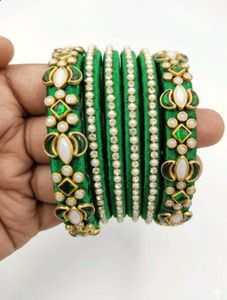 Beautiful Green Silk Thread Bangles