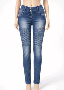 Stylish Patterned Denim Jeans