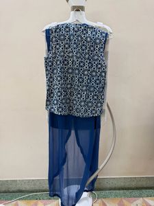 Blue Ethnic Kurta with Jacket
