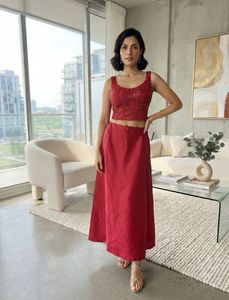 DIWALI SALE🚨Stunning Red Sequin hEmbellished Lehe