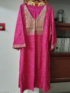 pink aline kurti