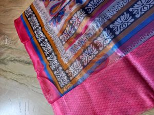 Elegant Blue &amp; Pink Saree