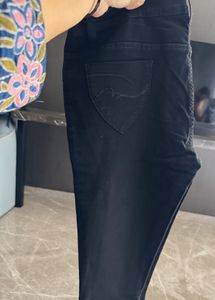 Classic Black Denim Jeans and Blue Capris combo