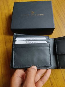 Louis Philippe Black Textured Wallet
