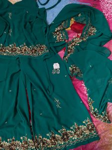 💚 90sbackless kurta,plazo,chuni,slang bag set 💚
