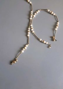 Handmade Pearl Anklets (Set Of 2)