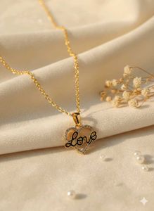 Gold 'Love' Heart Necklace