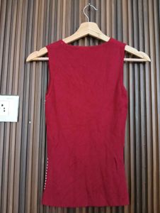 Red Striped Sleeveless Top