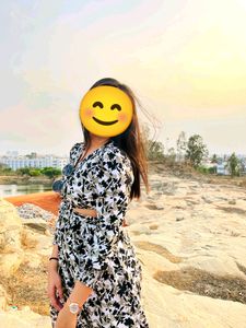Women's Floral V-neck Multicolour Dress