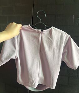 Lavender cut out crop top with back zip