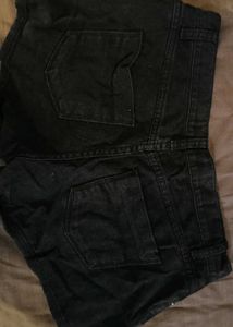 Black Denim Shorts