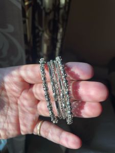 Silver Tone Bangle Set