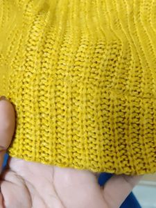Mustard Woolen Crop Sweater
