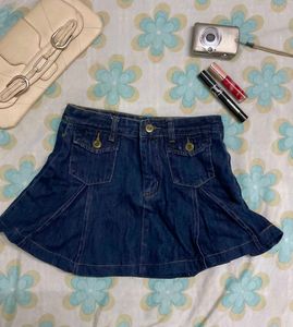 y2k pleated Denim Skirt