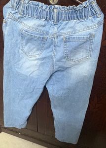 Girls' Distressed Denim Jeans with Rhinestone Acce