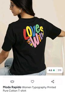 Moda Rapido Black Love Heart T-Shirt