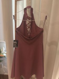 Chic Criss-Cross Neckline Mini Dress