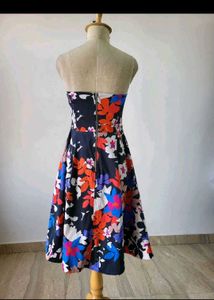 Strapless Floral Print Dress