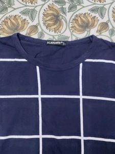 Navy Blue Grid Tee