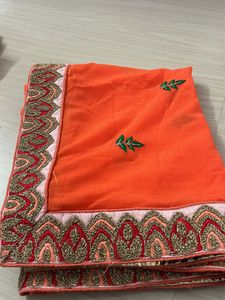 Orange Odhni With Pink Lehanga