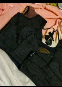 Combo Of 2 Women's Blouse ( Black/Silver)