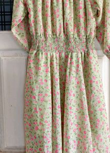 Floral Smocked Waist Dress