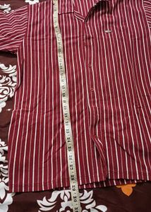 Classic Maroon Striped Men's Shirt