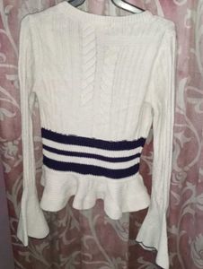 Striped Peplum Cardigan