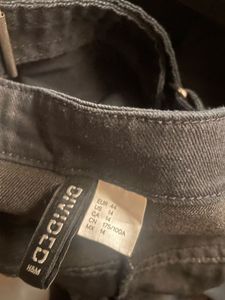 H&amp;M Black Button-Down Denim Dungaree