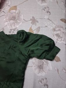 Elegant Emerald Green Silk Blouse