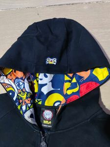 Dragon Embroidered Zip-Up Hoodie