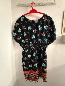 Black Floral Print Top