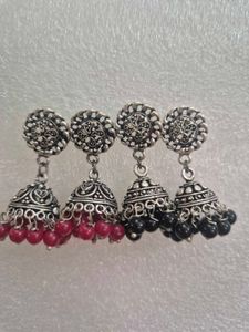 Bohemian Jhumka Earrings with Beads