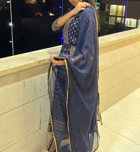 Navy Blue Kurta set 3 Piece