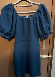 Chic Ruched Puff Sleeve Dress