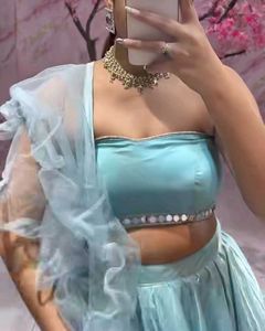 Powder Blue Lehenga Choli Set