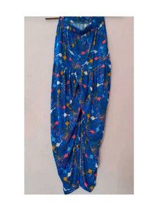 Boho Blue Printed Dhoti Pants