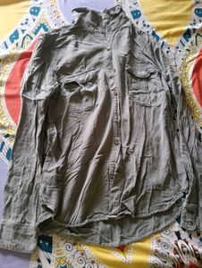 Olive Green Button-Down Shirt