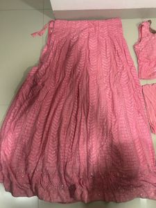 Pink Embroidered Lehenga Choli Set