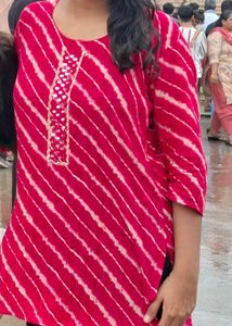 Rose Pink Colour Short Kurti