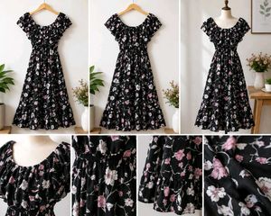 Chic Floral Ruffle Off-Shoulder Dress